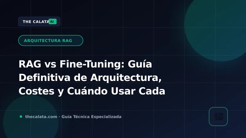 Diagrama de flujo de decisión arquitectónica entre RAG y Fine-Tuning para sistemas de IA